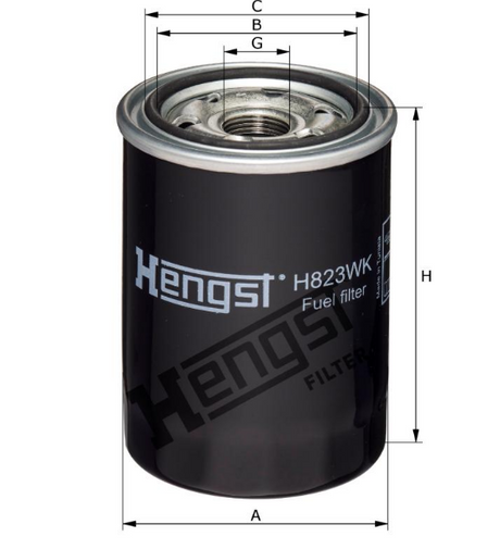H823WK D712 fuel filter spin-on