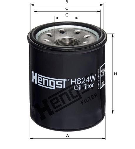 H824W oil filter spin-on