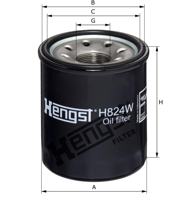 H824W oil filter spin-on