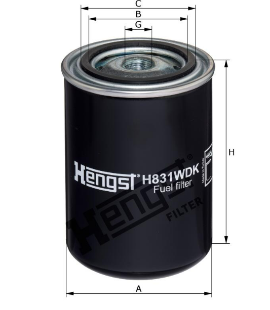 H831WDK fuel filter spin-on