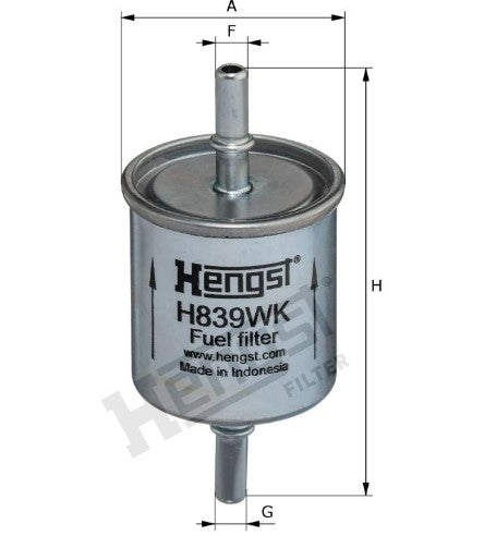 H839WK fuel filter in-line