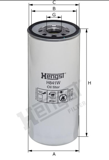 H841W oil filter spin-on