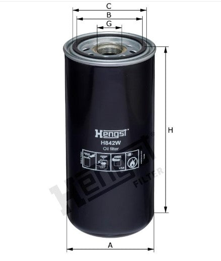 H842W oil filter spin-on
