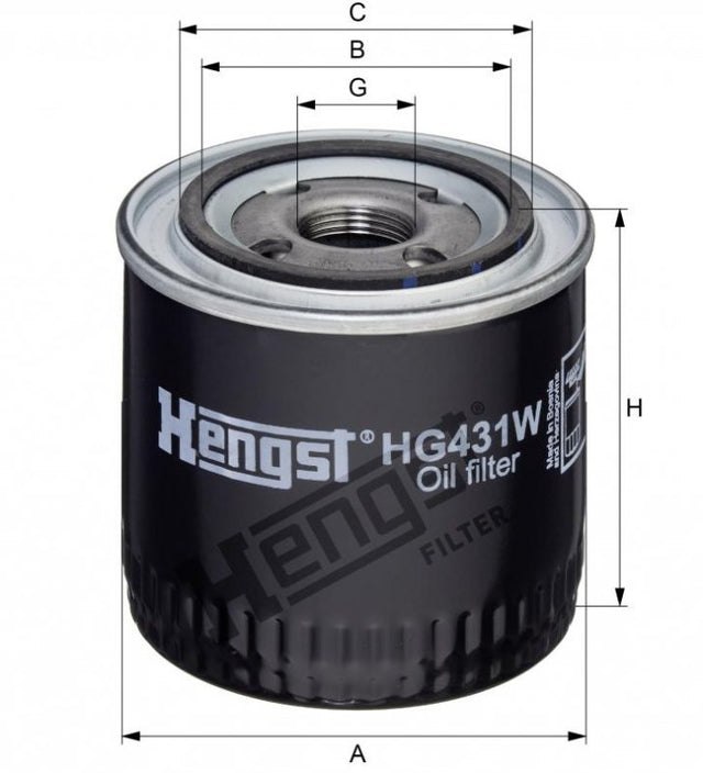 HG431W oil filter spin-on