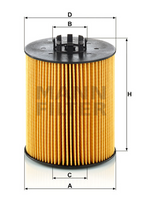 HU 12 015 x oil filter element (metal-free)