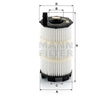 HU 7005 x oil filter element (metal-free)