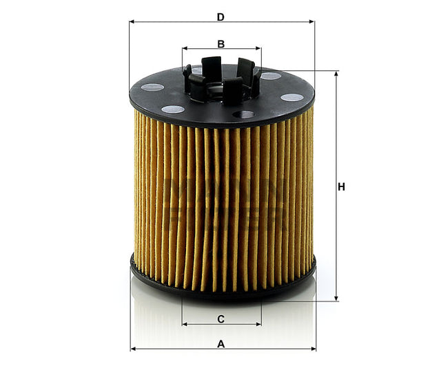 HU 712/6 x oil filter element (metal-free)