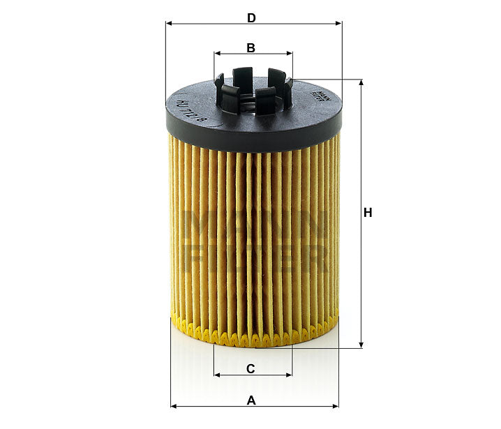 HU 712/8 x oil filter element (metal-free)