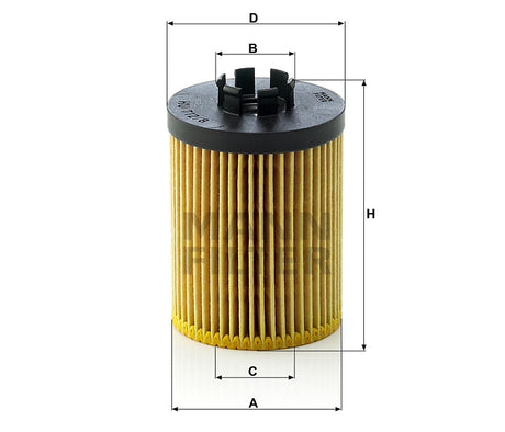 HU 712/8 x oil filter element (metal-free)