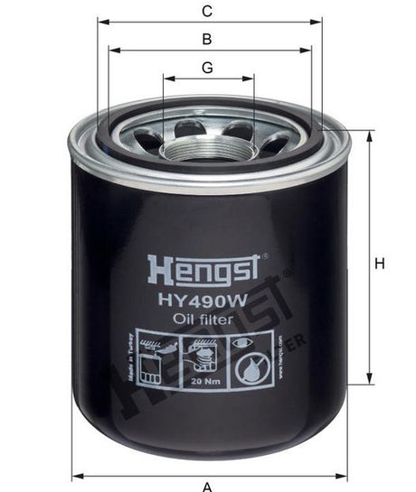 HY490W oil filter spin-on