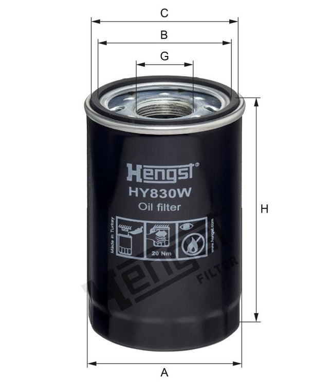 HY830W oil filter spin-on