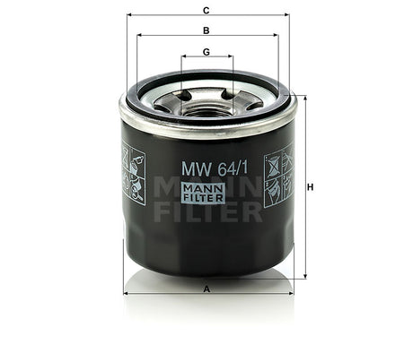 MW 64/1 oil filter (spin-on)