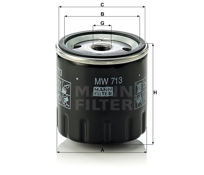 MW 713 oil filter (spin-on)