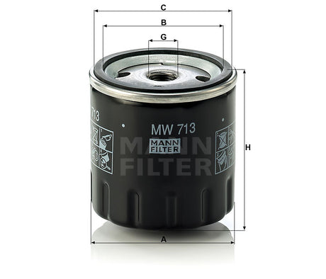 MW 713 oil filter (spin-on)