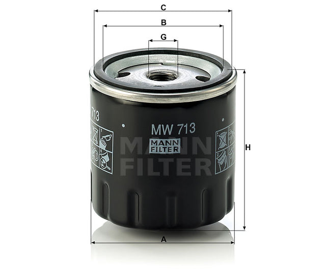 MW 713 oil filter (spin-on)