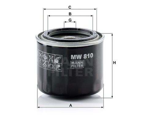 MW 810 oil filter (spin-on)