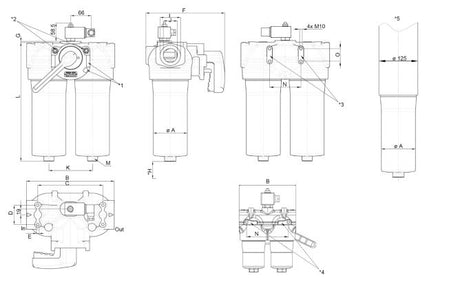 PI 2130-046 hydraulic filter housing