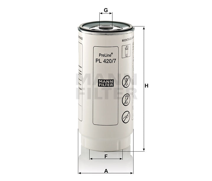 PL 420/7 x fuel filter spin-on (prefilter)