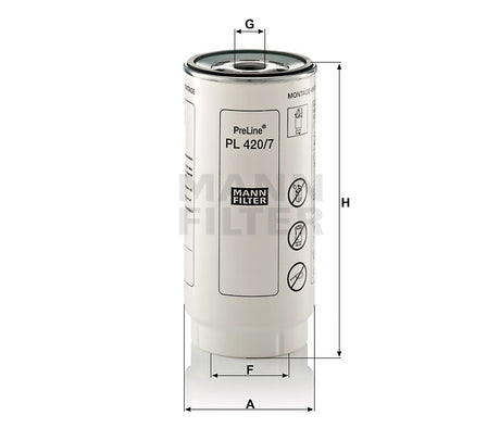 PL 420/7 x fuel filter spin-on (prefilter)