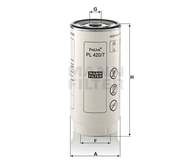 PL 420/7 x fuel filter spin-on (prefilter)