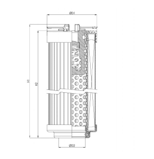 R102C25B hydraulic filter element