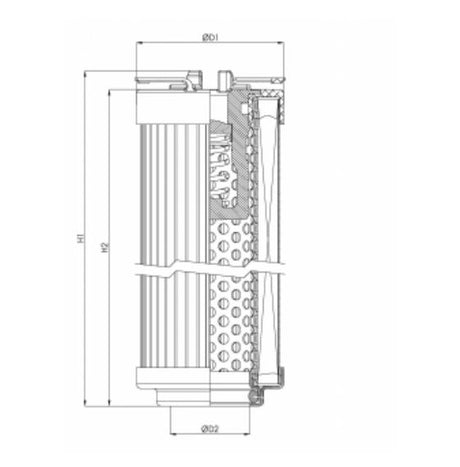 R104G10B Filter element for return filter