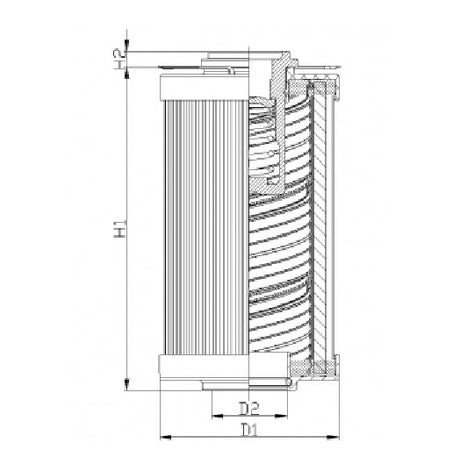 R122G25C hydraulic filter element
