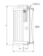 R130G25BV hydraulic filter element