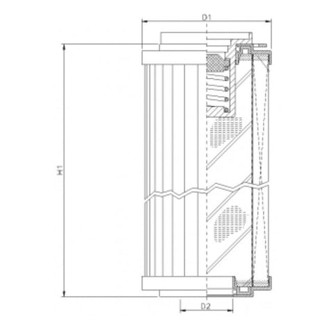 R163G25B filter element for return filter