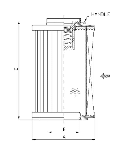 R165C10B Filter element for return filter