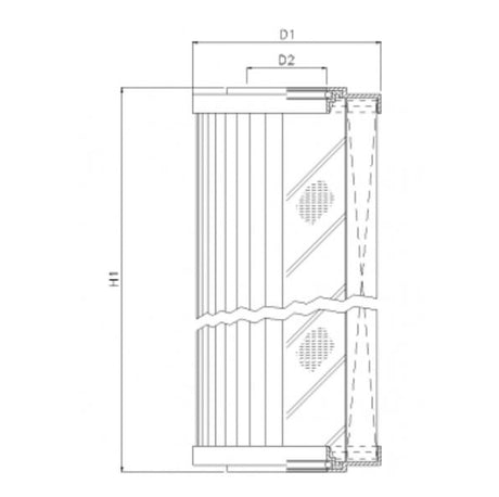 R211T25 filter element for return filter