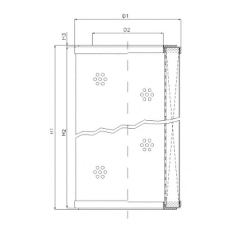 R312G25P filter element for return filter