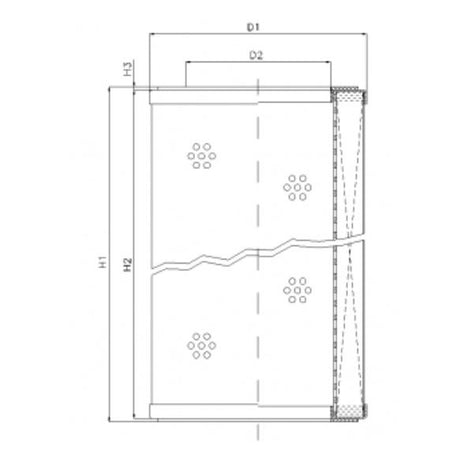 R331C05P filter element for return filter