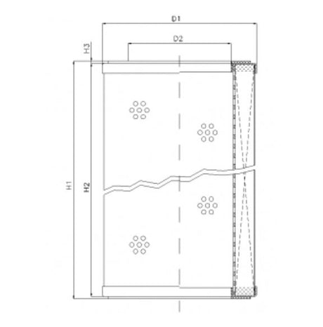 R332G25P filter element for return filter
