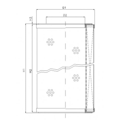 R333C05P filter element for return filter
