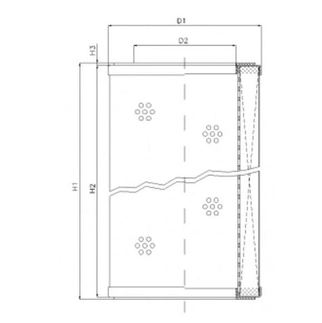 R333G25P filter element for return filter