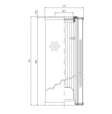 R5110G03V filter element for return filter