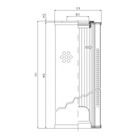 R5111T25V filter element for return filter