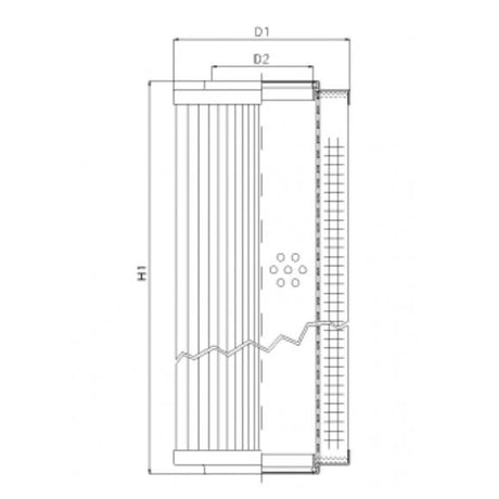 R521T25 filter element for return filter
