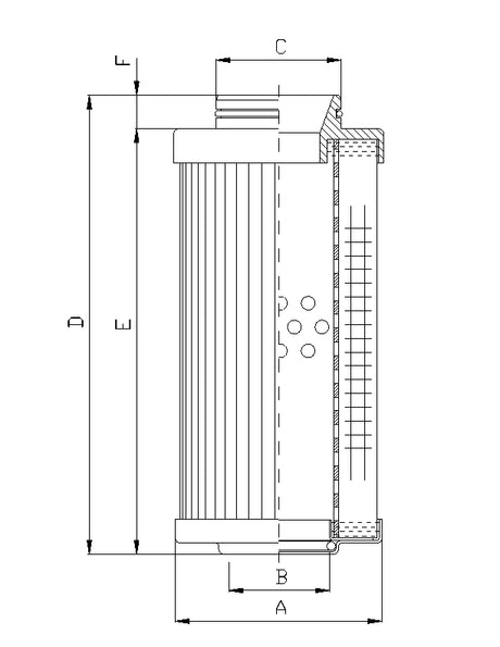 R530T25 filter element for return filter