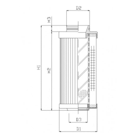 R531G03V filter element for return filter