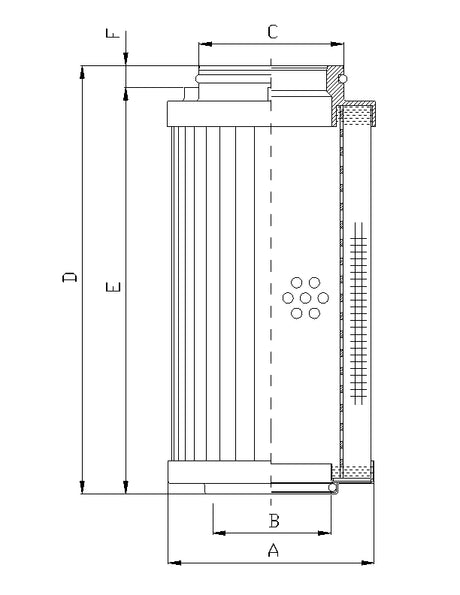 R541C10 Filter element for return filter
