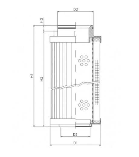 R541G03 filter element for return filter