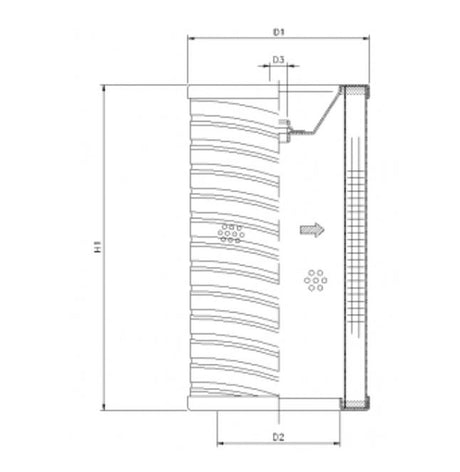 R727T60P filter element for return filter