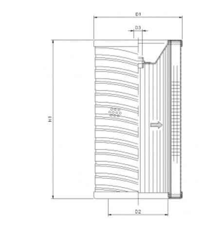 R732T10 filter element for return filter