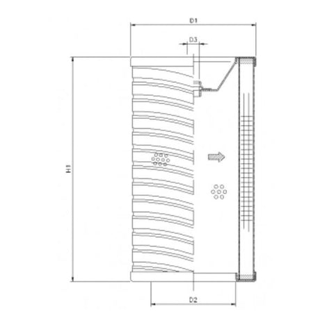 R746G25P filter element for return filter