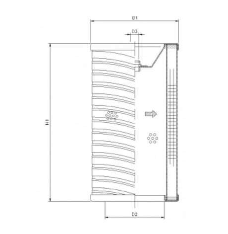 R752G03P filter element for return filter