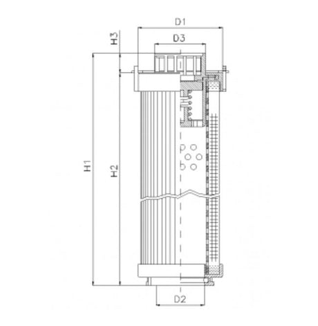 RHR165S25V filter element for return filter