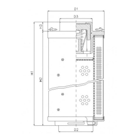 RHR1700N05B filter element for return filter
