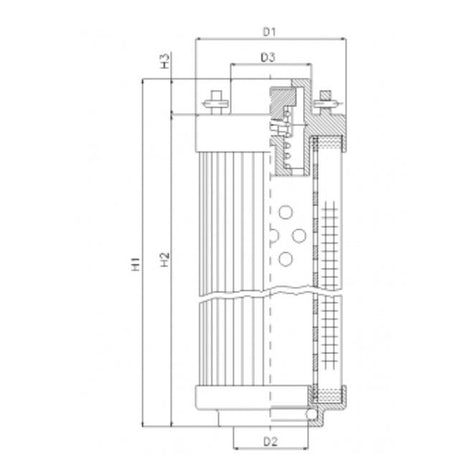 RHR240B50V filter element for return filter